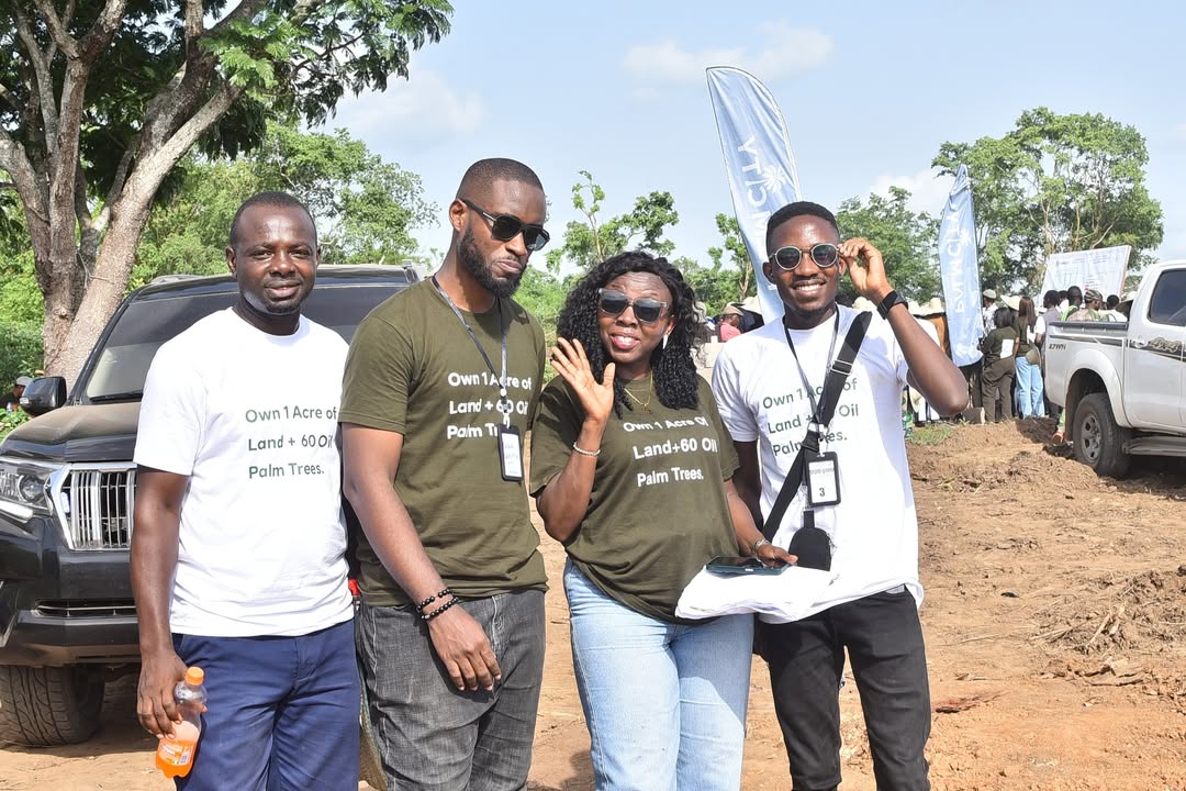 Investors walking their plots at Palm City visit day
